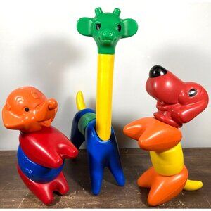 Vintage Tupperware Toy Zoo It-Yourself Animal Set Dog Giraffe Elephant TupperToy